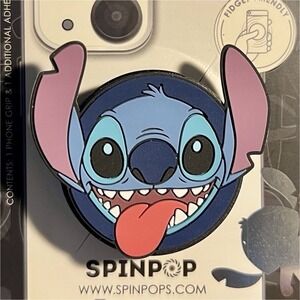 SpinPop Stitch Phone Grip Holder Fidget-Friendly Kickstand Universal